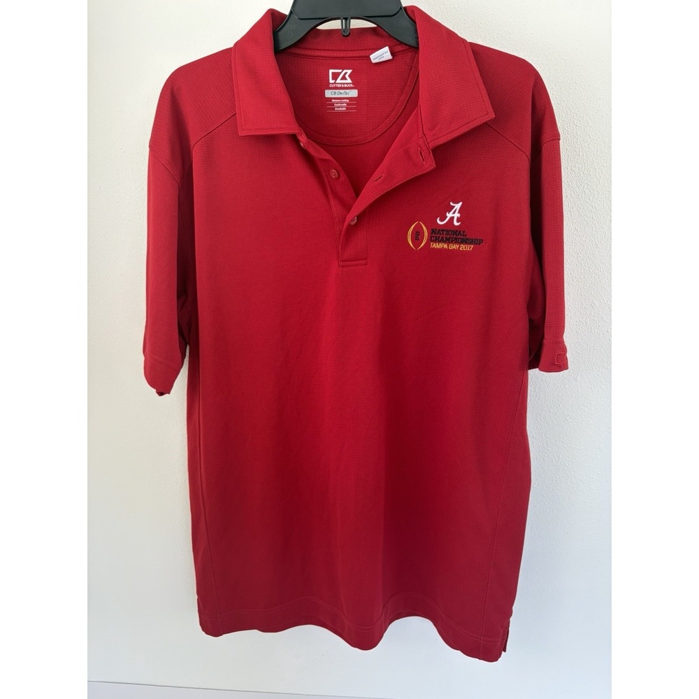 Cutter & Buck Alabama Crimson Tide National Championship 2017 Polo Shirt Size‎ M